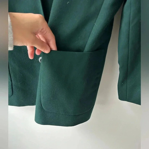 Vintage Talbots Blazer Jacket dark forest Green Wool  Vintage USA Women - Picture 6 of 10